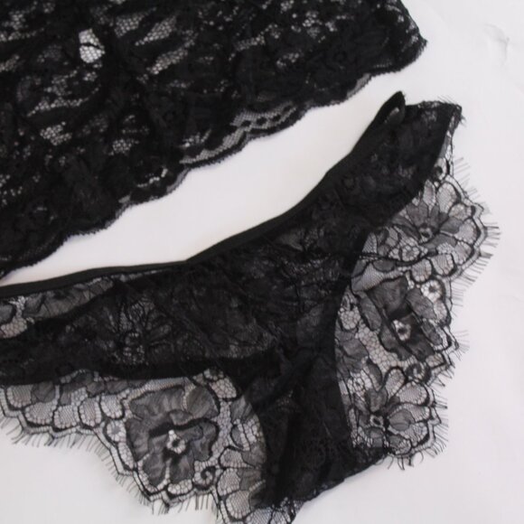 Black Lace Lingerie Block Top w/Underwear New in Bag - Sizes Vary - Picture 9 of 10